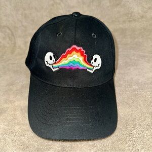 Bianca Designs CultureFly Rainbow Skulls Hat Black Cotton Adjustable Dad Cap